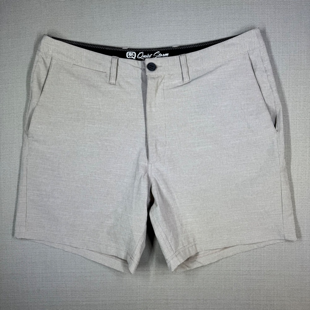 Quiet Storm Mens Hybrid Shorts Tan Size 36